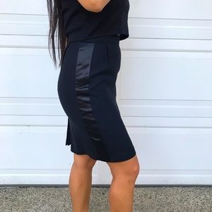 Women’s BCBG Max Azria Black Wool Tuxedo Pencil Skirt, size 0